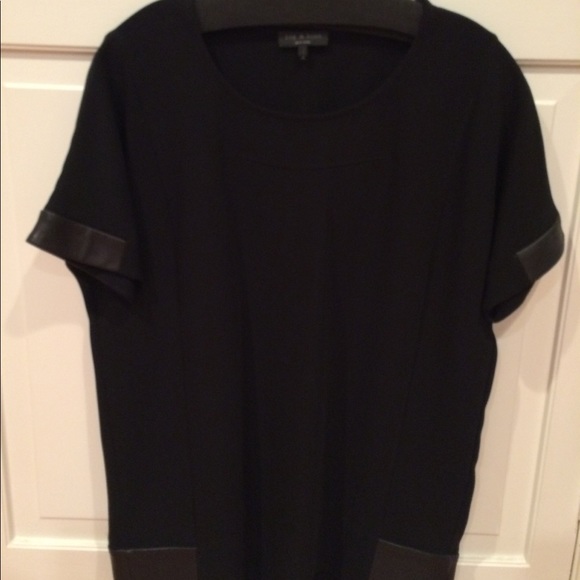 MINT Rag & Bone Black Tunic With Leather Trim - Picture 5 of 6